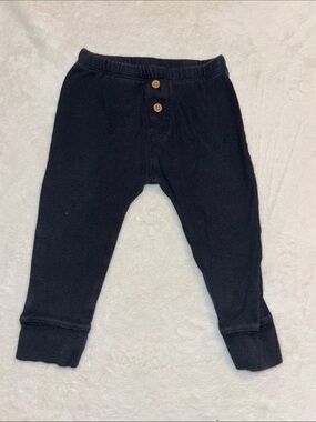 Carters Kids Black Jogger Pants with Button Detail